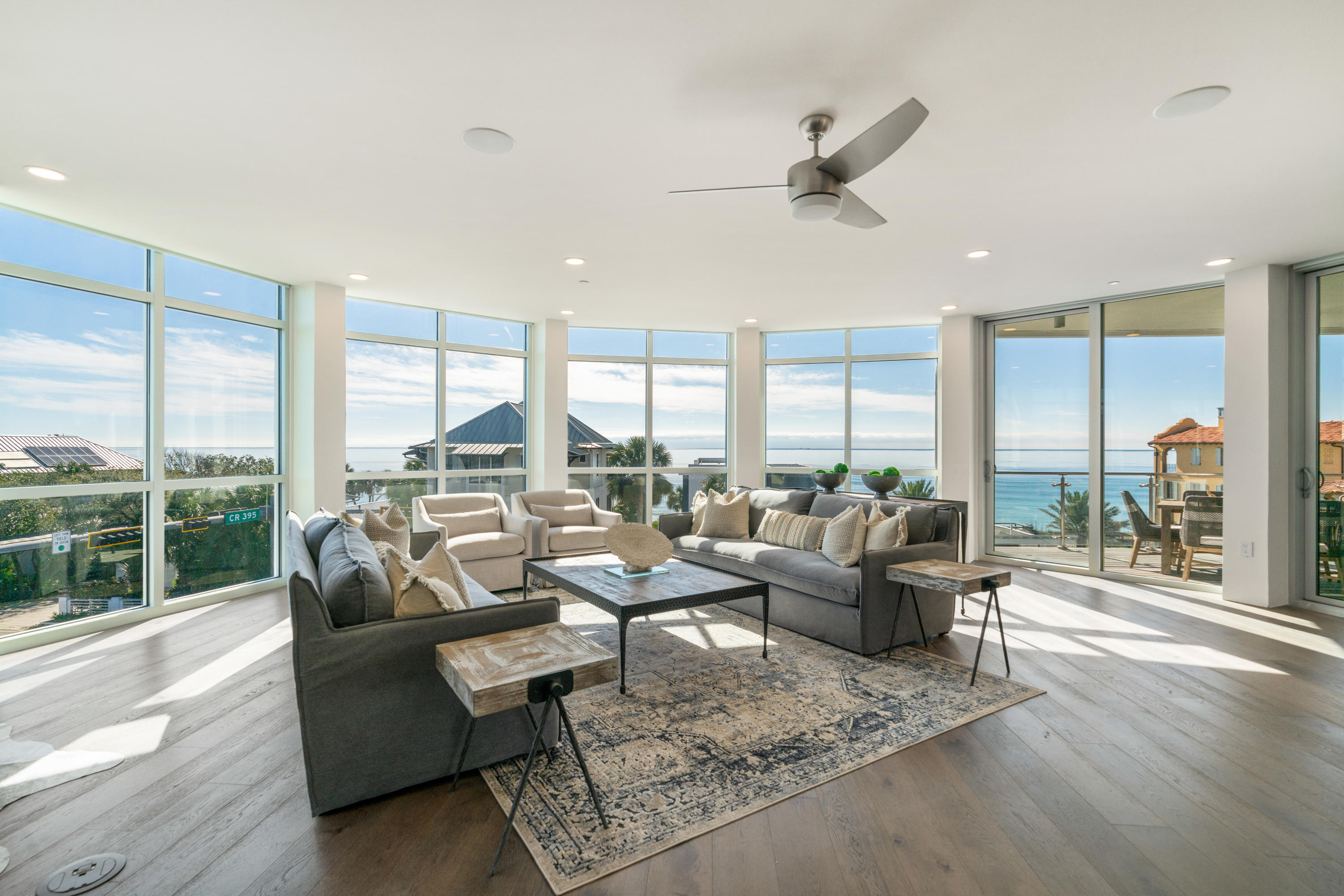SOLD Fully Furnished with Brand New furnishings from KJ Designs. Like-new Luxury Gulf condo in the heart of Seagrove Beach with Resort style Gulf Front pool to be completed soon. This condo is unique to other units, upgraded to perfection and equipped with Control4's HEO Audio Visual system, built-in electric shades, Lutron lighting system, gray/brown treated and sealed hardwood floors throughout, custom closets by Closet Solutions and more. The kitchen boasts custom blown glass pendants, Sub-zero refrigerator/freezer, Wolf gas stove/oven, Wolf microwave, Asko dishwasher, U-line wine refrigerator and non-porous silestone countertops preventing stains. Reserved covered parking with large storage room for beach gear.