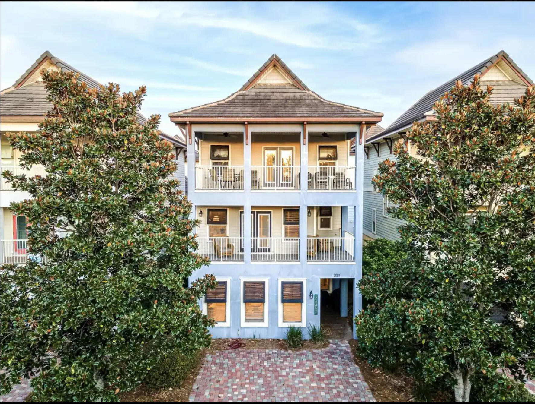 FURNISHED, TURNKEY, AND READY TO RENT!HIGHLIGHTS:* Largest floor plan in Villages of Crystal Beach, Destin* Short term rental ready NOW!* Fabulous resort-style community pool* $147,497.48 rental income in 2022* $142,925.61 rental income in 2023* $111,319.90 rental income in 2024 WITH renovations* 2024 upgrades:  Master shower redo, HVAC replacement, water heater replacement* 5 BR, 4 BA--1 BR 1st floor--2 BR including Large master suite with kitchenette and huge master bath - separate shower + jetted tub, 2nd floor--2 BR + large bonus room with kitchenette, 3rd floor* Sleeps 14+* Parking for 3 vehicles in front* High ceilings add to spacious feeling* Separate laundry/utility room* Owner's closet* Two water heaters* Smart thermostat