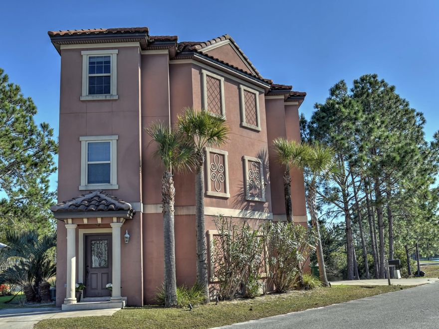 Are you looking for a home south of Hwy 98 that is walkable distance to Butler Elementary School, bikeable to the Beach and 30A, with water views? If so then put then on your list to see today! Wake to the sunrise on your private balcony in this this 3 bedroom, 2.5 bath home located on one of Shortline's Lakes. This beautiful home features 9 ft ceilings, new interior paint throughout including the kitchen cabinets, new lighting and cabinet hardware, granite counters throughout with 20x20 tile flooring. There is a view of the lake from every floor with the 2nd and 3rd floors having balconies and large living landing areas. The 2nd floor laundry room makes it easy and out of the way. The entire third floor is the master suite.