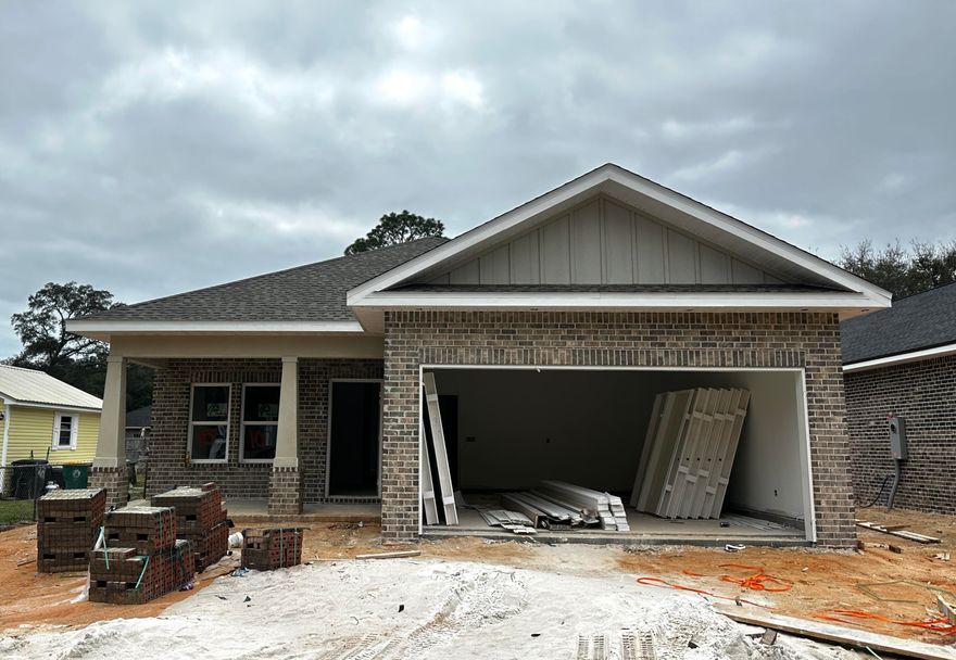 Welcome to this thoughtfully designed new construction home built by a highly respected local builder with decades of experience. With a spacious open layout & well-planned living areas, this home is ideal for both everyday living and entertaining, offering comfort, style, and functionality in one beautiful package.The kitchen serves as the centerpiece of the home, featuring quartz countertops, a farmhouse sink, soft-close cabinetry, a stylish tile backsplash, and stainless steel appliances. A large U-shaped layout with pantry provides excellent prep space and storage, making it easy to host gatherings or manage busy family life. Luxury vinyl plank flooring runs throughout the main living areas, creating a cohesive, modern look that is also durable and low maintenance. The primary suite offers a relaxing retreat with ample closet space, and a well-appointed ensuite bath. Three additional bedrooms provide flexibility for family, guests, or a home office, while the convenient half bath is perfect for visitors. With two and a half bathrooms, the layout balances privacy and practicality for daily routines.
Outside, the brick and Hardie board exterior delivers classic curb appeal and long-lasting durability. The home includes a fully fenced backyard with sprinklers, ideal for pets, play, or outdoor entertaining, along with professional landscaping and a two-car garage. Unlike many new construction homes, this property already includes key upgrades such as a refrigerator, window blinds, and privacy fencing, allowing for a truly move-in-ready experience once construction is complete.
Located in a welcoming community atmosphere, this home offers quality construction, valuable included features, and peace of mind with a one-year builder warranty. With projected completion in late March, this is a great opportunity to secure a brand-new home without the extended wait.