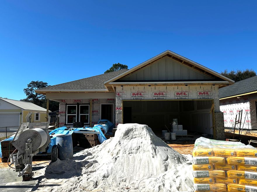 Welcome to this thoughtfully designed new construction home built by a highly respected local builder with decades of experience. With a spacious open layout & well-planned living areas, this home is ideal for both everyday living and entertaining, offering comfort, style, and functionality in one beautiful package.The kitchen serves as the centerpiece of the home, featuring quartz countertops, a farmhouse sink, soft-close cabinetry, a stylish tile backsplash, and stainless steel appliances. A large U-shaped layout with pantry provides excellent prep space and storage, making it easy to host gatherings or manage busy family life. Luxury vinyl plank flooring runs throughout the main living areas, creating a cohesive, modern look that is also durable and low maintenance. The primary suite offers a relaxing retreat with ample closet space, and a well-appointed ensuite bath. Three additional bedrooms provide flexibility for family, guests, or a home office, while the convenient half bath is perfect for visitors. With two and a half bathrooms, the layout balances privacy and practicality for daily routines.
Outside, the brick and Hardie board exterior delivers classic curb appeal and long-lasting durability. The home includes a fully fenced backyard with sprinklers, ideal for pets, play, or outdoor entertaining, along with professional landscaping and a two-car garage. Unlike many new construction homes, this property already includes key upgrades such as a refrigerator, window blinds, and privacy fencing, allowing for a truly move-in-ready experience once construction is complete.
Located in a welcoming community atmosphere, this home offers quality construction, valuable included features, and peace of mind with a one-year builder warranty. With projected completion in late March, this is a great opportunity to secure a brand-new home without the extended wait.