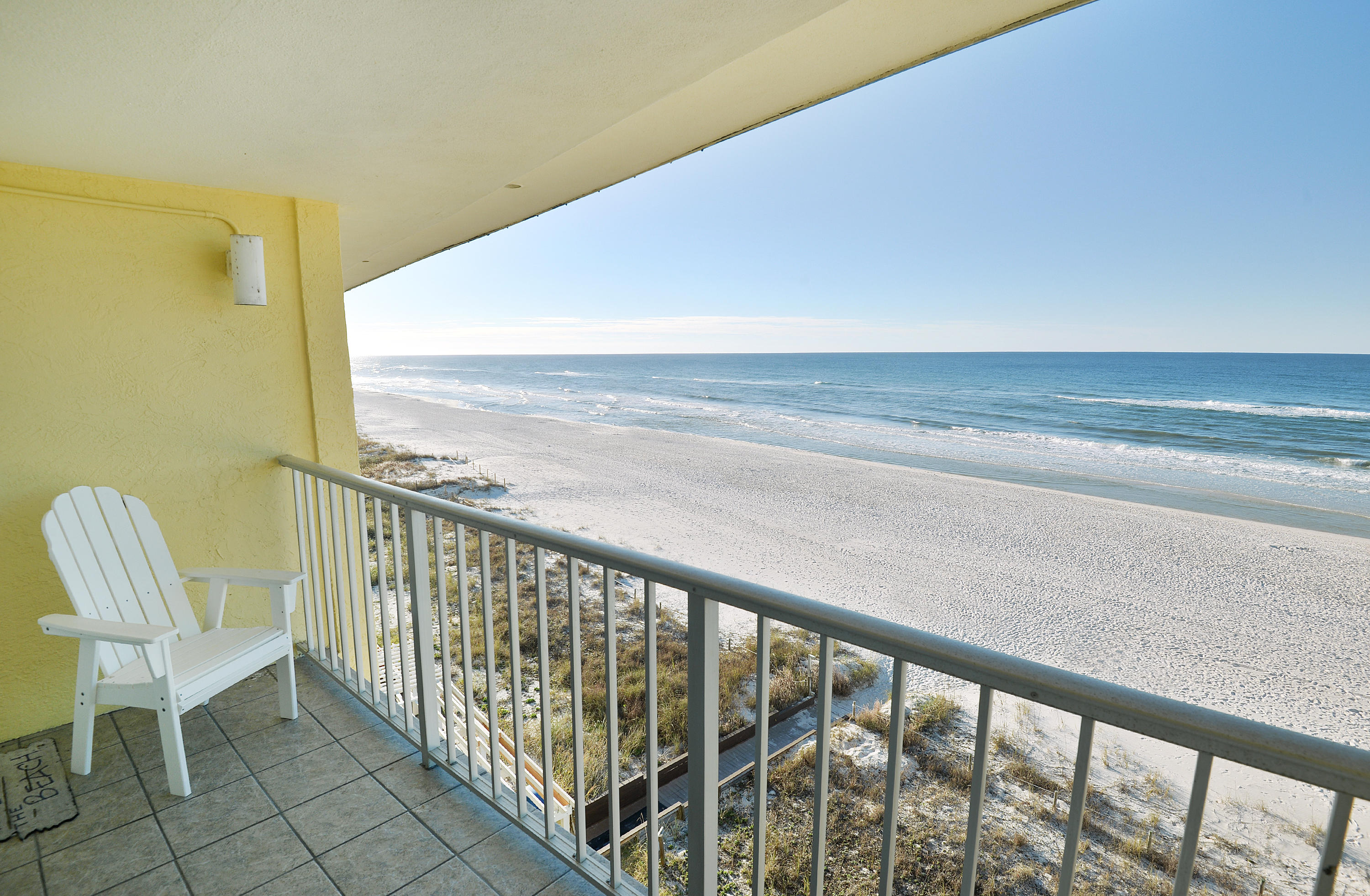 Back on the market after renovation and updating!! Great gulf front studio with fantastic gulf views! New stainless appliances, new ceiling fan, new wood laminate and tile flooring. Recently renovated and updated, including new decor, window treatments, new paint, new ceiling, and granite countertops. Great rental history, perfect for investment property or vacation getaway. New Adirondack chairs on balcony. In addition to its perfect location directly on the beautiful beaches of Panama City Beach, it is also perfectly located directly across the street from Gulf World, and close to Pier Park. All dimensions to be verified by buyer.