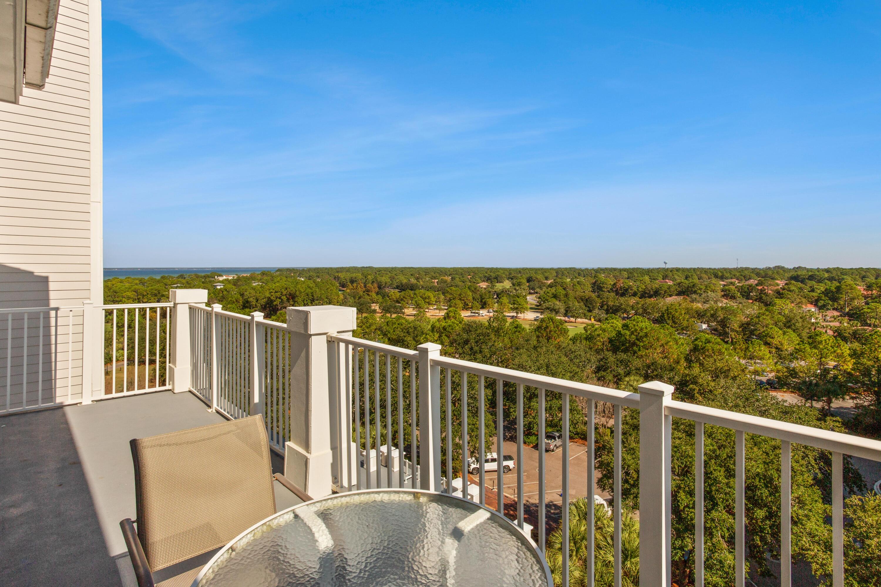 Located on the 8th floor with an oversized balcony facing east with gorgeous northeastern bay views! Perfect for a short or long term rental investment. Offered fully furnished with a sleeper sofa, king sized bed, and washer/dryer. The main living area has tile flooring for easy upkeep. A separate owner's storage cage is allotted to this unit. The Grand Sandestin welcomes you with gracious architecture and luxurious amenities including a fitness center, swimming pool, seasonal ballyhoo bar, and seasonal on-site check-in. Enjoy the location adjacent to the Village of Baytowne Wharf, a pedestrian market place that hosts a variety of dining and shopping venues as well as day & night activities.