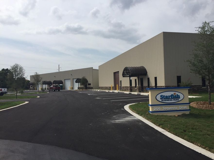 Starfish Business Park is the newest office / showroom / warehouse project in the area. The project consists of multiple 3,000 SF units. The project is centrally located in east Destin adjacent to the new ER at the traffic signal. Each unit has a single 14' roll up door as well as a pedestrian door entry. The floor plan consists of 700 SF of conditioned office space with 1 restroom and 2300 SF of warehouse space. Lease rates are $12/SF + $2.50/SF + 6% sales tax. 3 year minimum lease terms.