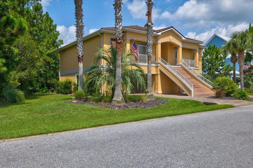 This custom two story home is located in Cypress Breeze Plantation approximately 1/2 mile from the Gulf of Mexico. Kick back and enjoy the lifestyle the Beaches of South Walton has to offer. Bike ride to nearby Ed Walline public beach access, Gulf Place, restaurants and shoppes of 30A or enjoy the magnificent community pool with waterfalls and plentiful deck area. A conservation area surrounds two sides of the home for privacy. Climb the Trex decking staircase with courtesy lights or drive into one of two garages via a paver driveway to take an elevator to the second story of the home. The main living area located on the second floor has Hardwood Brazilian Cherry floors, Spanish Lace ceilings