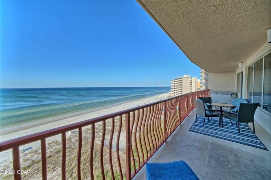 Beautifully decorated three bedroom, three-bath unit with 43 ft balcony. This is perhaps the most prestigious complex on the beach. Large living/great room, separate dinning area, upscale kitchen with a great view of the gulf. Private bath with each bedroom. Master Suite has a sitting area and is quite spacious. This complex is loaded with amenities. All information is believed to be correct but should be verified by the buyer.