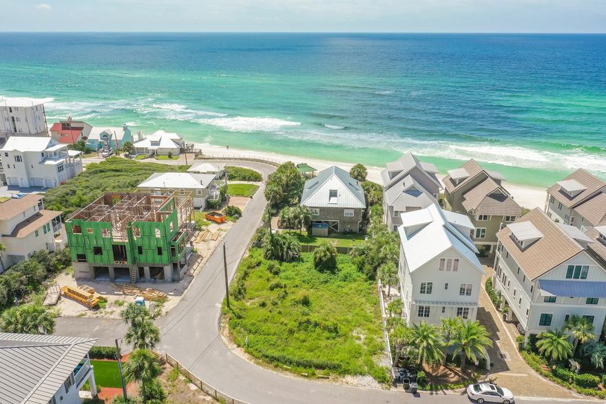 This prime corner homesite is prominently located just steps from Rosemary Beach. Offering stunning gulf views and custom designed Architectural plans by the renowned Braulio Casas Architects boasting over 6,000+ sq. ft, 4 stories, and influenced by Alys Beach's Bermudan style. This premier homesite is situated just one tier off the Gulf of Mexico in Inlet Beach. Investors, there is no build out time or HOA fees making this an exceptional opportunity to land invest or build this amazing home now. The plans are ready to submit for permitting. Do not miss out on one of the lasthomesite available with this proximity to Rosemary and one tier off the Gulf of Mexico.