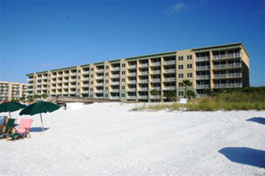 Great 2 bedroom/2bath unit with additional bunk room on 410' of gulf frontage! This unit will comfortably sleep 8. Waters Edge features a huge 5000 sq.ft heavily landscaped pool- 1500 sq. ft. heated with over 6000 sq ft of pool deck, exercise and fitness room, and a three level parking deck with direct access to units. Great property and a great time to buy!