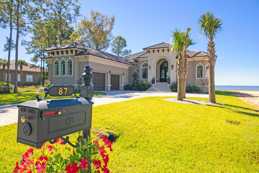 Presenting Bayfront Bliss, the lifestyle you will enjoy as the owner of this recently completed, custom built, Choctawhatchee Bay front home. A view from most every room, ''The pride of Bay Harbor'' is designed with no detail left undone. Greg Goodwin, award-winning builder, worked hand in hand with this homeowner to create this beautiful, stylish, luxurious yet efficient home. A rare find, this open single-story home with remote primary space as well as private guest space is a most desired floor plan. All shared spaces open onto the screened poolside and summer kitchen. A bonus room which the current owner utilizes as an office can become a flex space. Uniquely crafted for comfort & entertaining, this home is like no other. While amenities abound, most will appreciate the high standards of compliance & craftsmanship to which this home is constructed. The magnificent bay view from the entry draws you into the living space & through the fully open doors onto the screened poolside and lanai.  This amazing indoor / outdoor space makes year-round entertainment a breeze. Chefs be aware! The kitchen is designed & appointed to make every meal an event! Wine storage has been specially designed to please the most discerning. Whether enjoying a quiet evening or entertaining a crowd, you will live your best, blissful, bay front life in this most unique, stylish & beautiful home