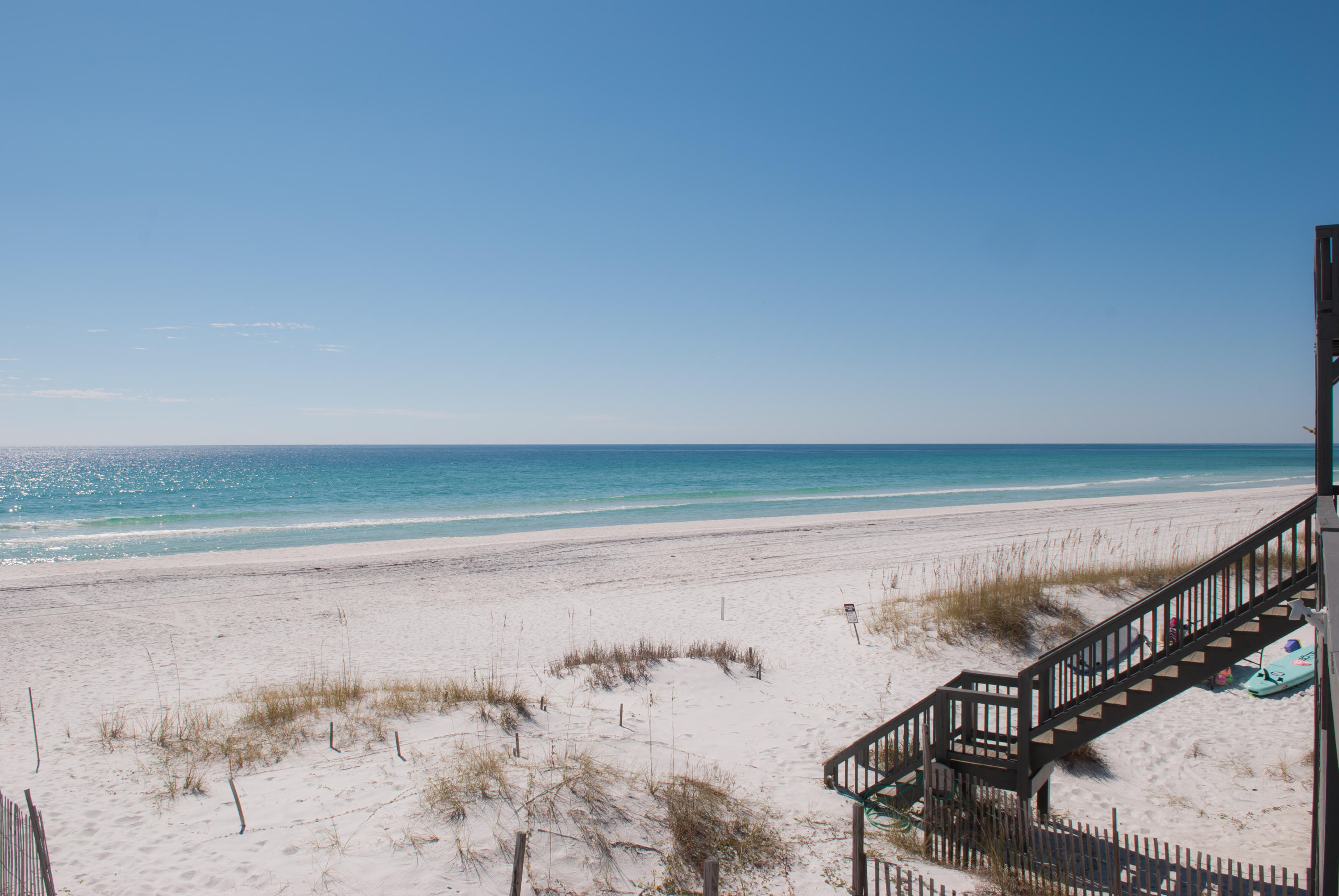 Wonderful gulf front beach retreat on the secluded and quite San Roy Road. Incredible gulf views plus great views of Eastern Lake from the North balcony. $130,000 rental projection from Sunburst Vacation Rentals (attached). The sunsets from the this home are amazing. The home features 4 bedrooms and 4 baths. The bottom floor host one bedroom plus an additional den. The kitchen, great room and master bedroom complete the second floor. Two additional bedrooms on the third floor. Wonderfully furnished and fully equipped for turn key rental property. Road is being resurfaced by 1/1/18, driveway will be redone after neighbor is finished with construction. Buyer to verify all information and dimensions. Broker has ownership interest in the property.