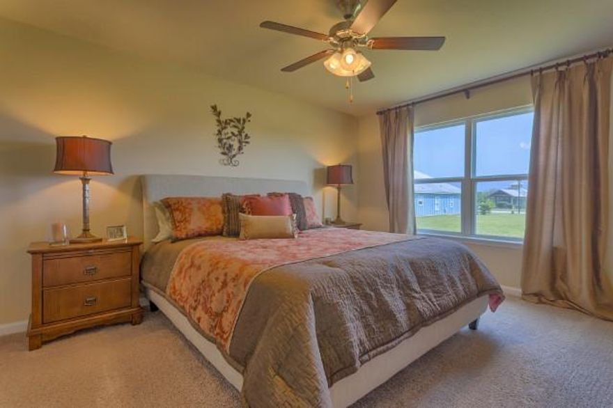 The Cali is a one story floor plan featuring 4 bedrooms, 2 baths, covered back porch & 2 car garage. The open kitchen features an island, stainless appliances and granite countertop. The kitchen opens to the great room w/ access to the covered porch. The master suite is just off the back side of the house & master bath features a separate shower, walk in closet, dual sinks & large soaking tub. Pictures, photographs, colors, features, and sizes are for illustration purposes only & will vary from the homes as built. Home & community information including pricing, included features, terms, availability and amenities are subject to change and prior sale at any time without notice or obligation.