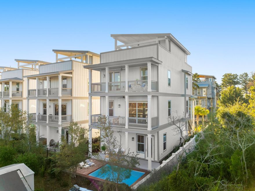 Welcome to 28 W Queen Palm Drive. A Great Turn-Key Rental Investment with Close Proximity to The Sugar White Sand Beaches of The Beautiful Emerald Coast. Located next door to all the shops and restaurants of 30Avenue. This brand new four-story home is a stunning coastal gem just a short walk to the beach, crowned by an expansive rooftop terrace with ocean views. Coastal modern design with fine finishes throughout. Fully Furnished and Ready to Rent. *This Homesite allows for a small dip pool. The Main floor features a spacious open concept kitchen and living area perfect for entertaining. The third floor has two guest suites with one room featuring bunk-beds and a laundry room. Steps from the community pool and pavilion. The property benefits from convenient access to the underground tunnel connecting Twin Palms to iconic 30A destinations like 30Ave, Rosemary Beach, Alys Beach, and Inlet Beach Public Beach Access.