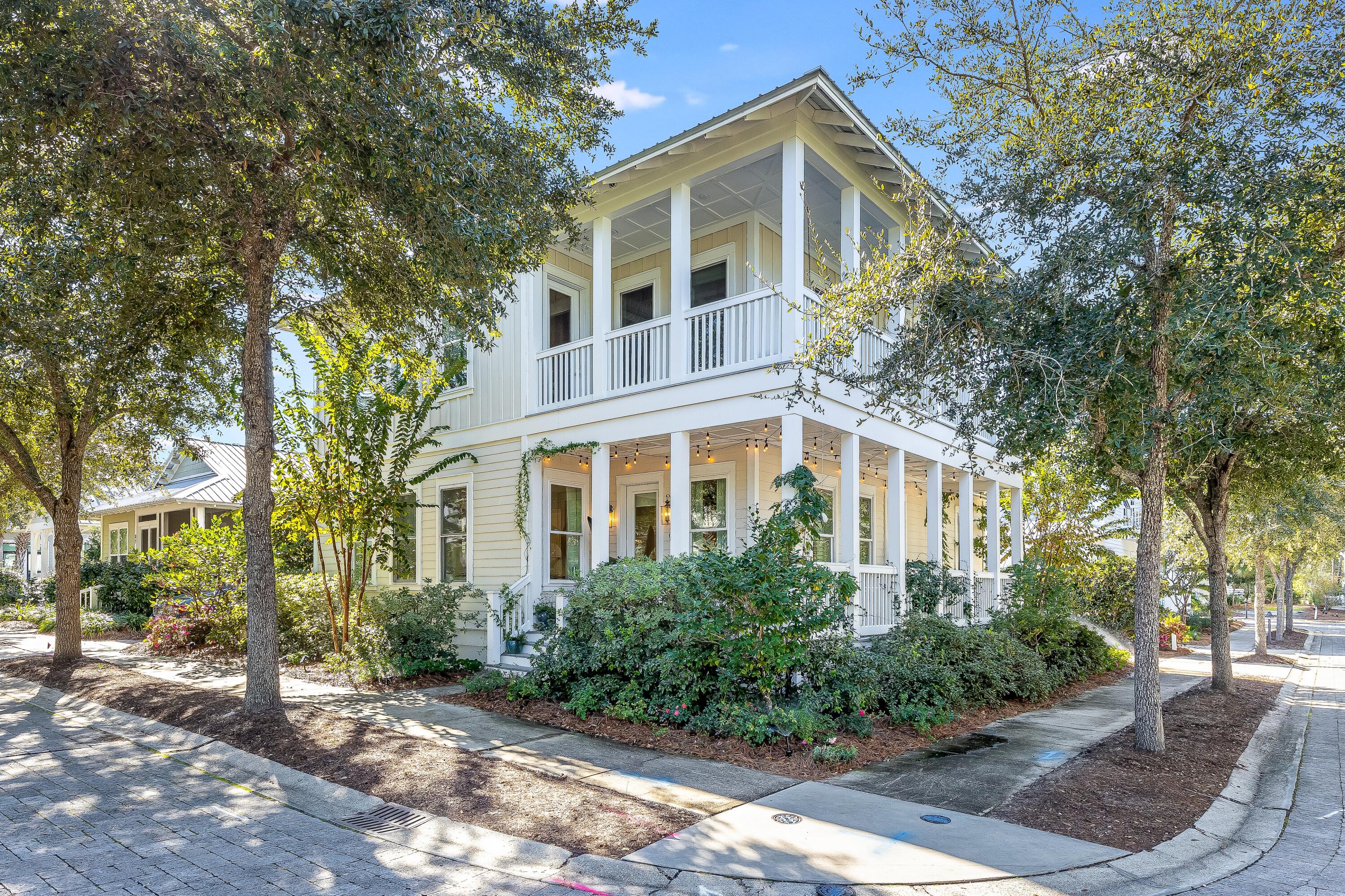 Charming beach cottage in the gated neighborhood of Greenway Park, in the heart of Seagrove Beach.  Great floor plan with 2 primary bedrooms, 2 additional bedrooms + extra bonus space for office or bunk room.  You will love the wrap around porches on both levels from this corner lot.  The home flows well, exudes charm and would make perfect home, 2nd home or investment property.  Greenway Park is adjacent to Greenway Station offering several restaurants and retail stores, beach access via Eastern Lake is close by as well as many other amenities which make this area so desirable.  Come take a look at this special home with beautiful finishes and details.