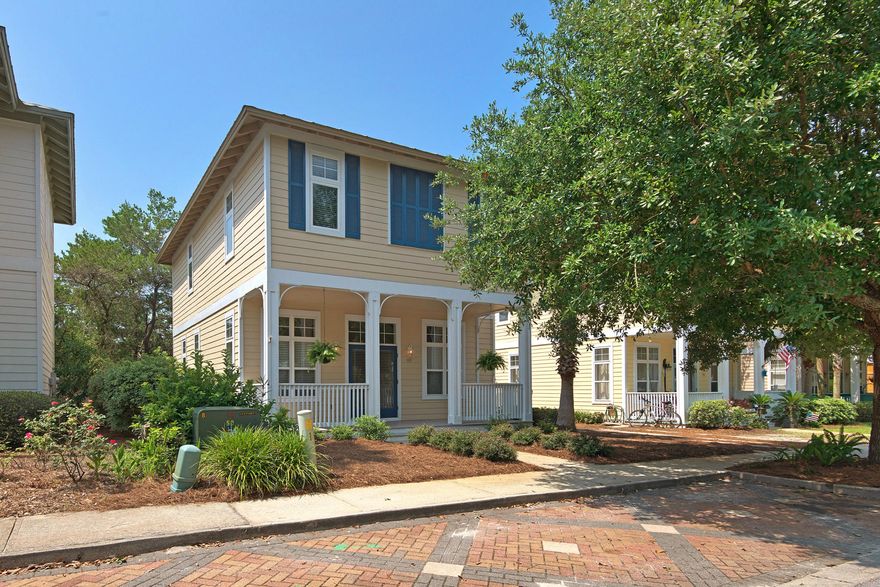Lowest Priced 4 bedroom Beach home South of 30A. Located in quiet Blue Mt Beach this charming two story cottage is just a short stroll to the neighborhood Beach access. Recentupdating include new carpet, new interior paint, new stove, microwave, & brick paved patio in the backyard.This low maintenance home is situated on an elevated site with no flood insurance required. It's light and spacious and features 10' ceilings, tiled main living area, plenty of windows for natural light, and two covered porches. The first level features an open kitchen/dining and great room plus a bedroom with full bath. Upstairs features two guest bedrooms and bath plus a large Master Suite with walk-in closet, whirlpool tub and private covered balcony.The back yard is walled for privacy and features a nic