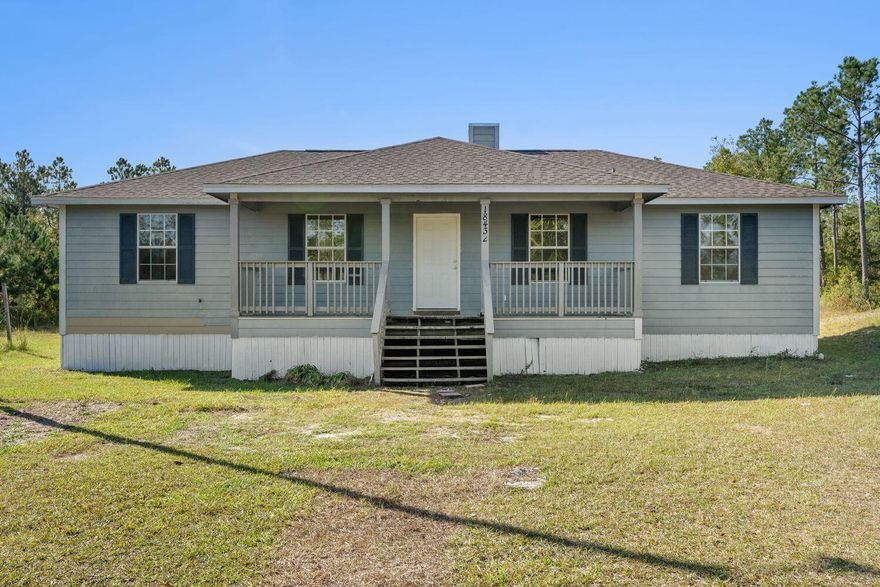 Uncover the potential of this 10-acre gem located at 18432 Kayla Court in Fountain, Florida. This 4 bedroom, 2 bath home offers 2,184 sq. ft. of living space and is a bit of a fixer-upper, making it a true diamond in the woods. While it may need a little TLC, it's equipped with an ADT security system, a Rheem hot water heater, and a Gibson HVAC system. The home features spacious closets and awaits your personal touch. With hardy board siding and Formika countertops in the kitchen, it's ready for your creative vision. Modern appliances, a large pantry, and a blend of vinyl and carpet complete the interior. Set on a generous 10-acre lot, this property invites your outdoor dreams. It operates on well and septic systems, offering self-sufficiency. Here's your opportunity to embrace the charm