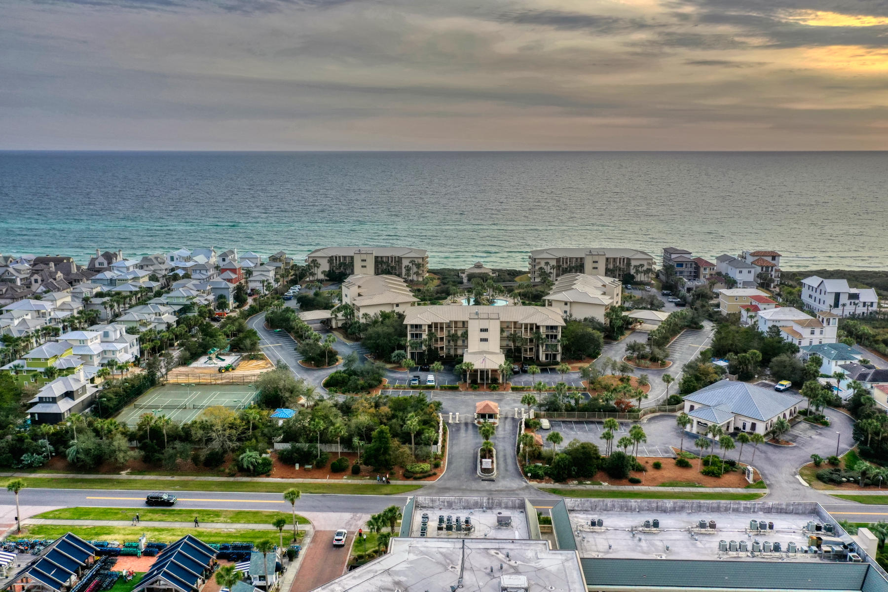 This is a must see, Charming studio condo located in The Villages of South Walton on Scenic Highway 30A, situated between Rosemary and Alys Beach. This unit is completely furnished and updated! Sleeps 4 comfortably and features a quaint kitchenette including refrigerator, sink, microwave, coffeemaker and quartz countertop. The pristine beach is just a short walk away or take the seasonal tram to and from the beach. You will also enjoy the 2 pools, firepit and hot tub located just across from the condo. The Villages provides boutique shopping, restaurants, bike rentals, craft beers, coffee and seasonal live entertainment and artists. Easily walk to Rosemary and Alys beach for even more boutiques and great ddining! Whether you are lo