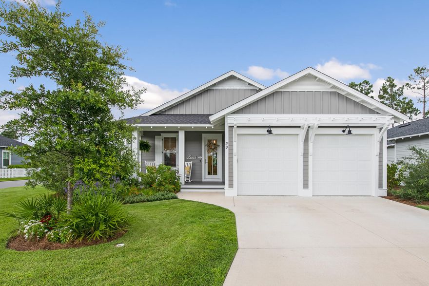 Look no further than this gorgeous like new 2 year old home that sits on a premium corner lot on one of the only dead end streets in Watersound Origins. This coveted back street of Pathways offers unobstructed water and forest views to the east. Take a short walk following the path directly behind the house to the community pavilion to enjoy golf, tennis, pickleball, swimming or the workout facility. No through traffic and the idyllic sound of nature set this location and house apart from the rest.  Mix things up you can go to the community dock on Lake Powell where you can paddle board, kayak and fish. Or take the 2.5 mile bike path to enjoy all that Scenic Hwy 30A has to offer.
