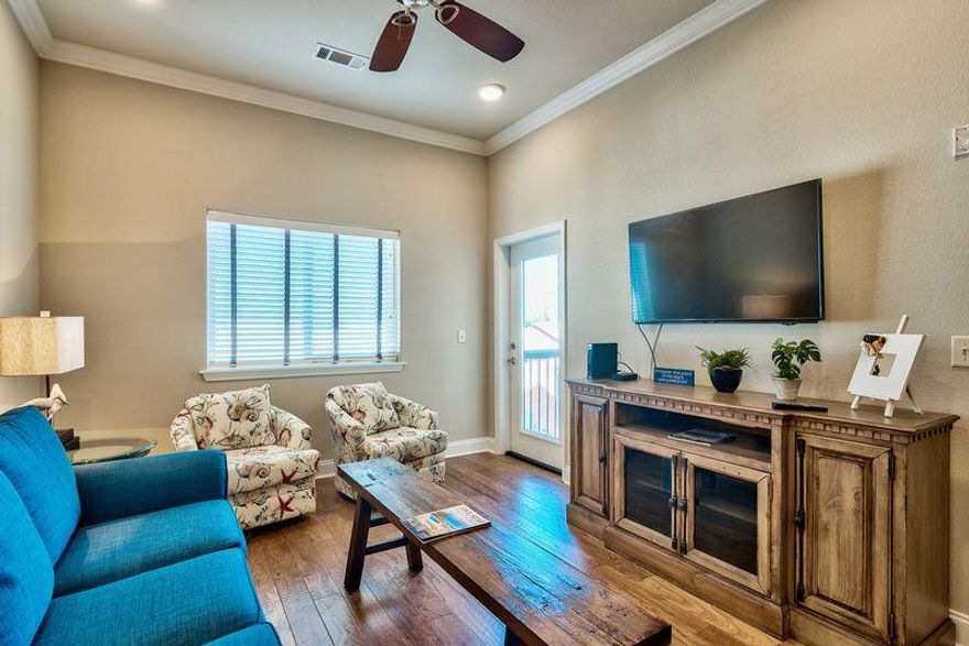 LAST AVAILABLE FURNISHED 2-BEDROOM . Fully furnished and rental ready. Head to the beach via one of the two deeded beach accesses (1 private), or hop in your golf cart for a short ride to shopping, dining and entertainment on Scenic 98 (a.k.a. Old 98).Wood floors throughout with tile in baths; 10-foot ceilings; crown moulding in living area; granite countertops in kitchen & baths; stainless steel appliances; washer and dryer. An on-site check-in office adds to Alerio's value and security as a vacation rental. Alerio is fenced and gated, with a heated pool, hot tub, splash pad for kids and outdoor grilling area. Don't miss this unique opportunity to own a vacation rental condo at low developer prices! Please confirm all information provided.