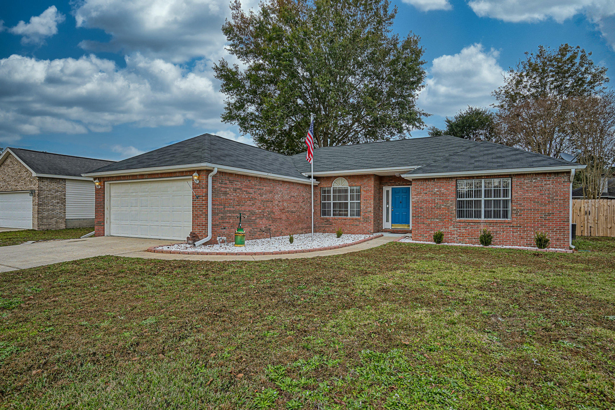 Lovely brick faced home has been well-maintained with new privacy fence! The LOCATION allows for an easy commute to military bases while convenient to shopping and close to I-10. Enjoy a nice cozy fireplace for the winter. New homeowner will also appreciate the covered patio for entertaining and BBQ's in the summer. Home features a breakfast nook for a quick bite to eat. Master suite has walk-in closet, linen closet and double vanity. French doors bring in natural light that leads out to a nice-sized backyard for outdoor enjoyment and fury friends. This home also offers split bedroom plan, new roof in 2016.