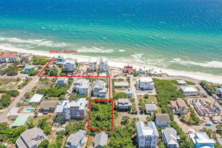 A truly exceptional and rare estate-sized homesite in Historic Inlet Beach! Third tier from the Gulf with forever views! Surrounded by stunning new construction! Short bike ride to Rosemary Beach! Room for a large home, carriage house, and swimming pool with no HOA! 500 feet of public beach at South Wall St. A complete set of house plans for a 4804/6454 sqft. home are available as well. Ask for details!