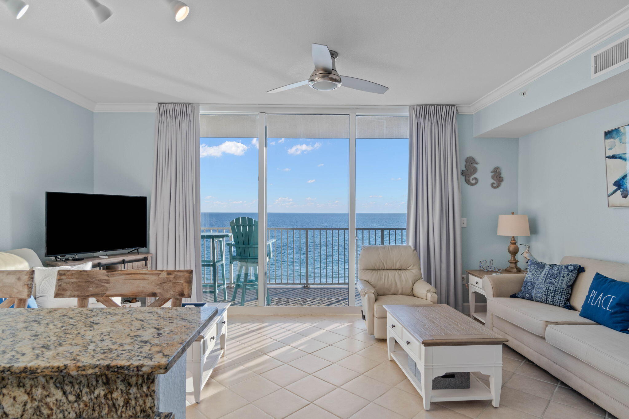 Beautiful gulf front 2 BED 3 BATH, LOW FLOOR at Tidewater Beach Resort. This recently renovated unit sleeps 8 and includes a bunk room with attached bath. Upgrades include tile throughout, stainless steel appliances, new polywood patio furniture, ecobee thermostat, ring camera, and tasteful coastal decor.Tidewater Beach Resort is located on the west side of PCB, 1 mile to pier park and walking distance to restaurants and attractions. Amenities include 70 person movie theater, arcade, 3 pools (1 indoor), private owners lounge, tiki bar, conference center, covered parking, and private beach access.Lower floor units do not come on the market often so schedule your showing before it's too late!