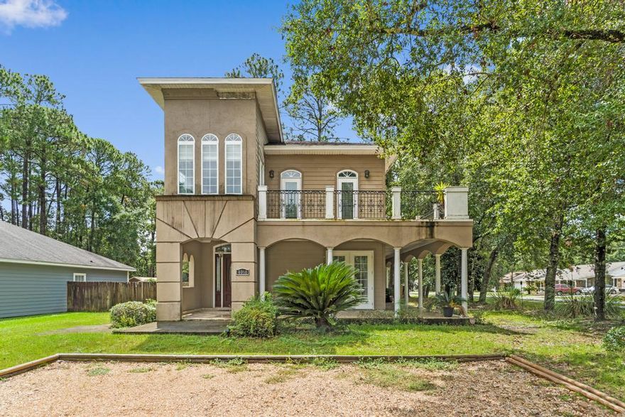 Exterior has been redone & Painted New Photos Coming Soon! Check out this stunning 3 bed, 2.5 bath Mediterranean-inspired home located in the heart of Niceville! With a wrap-around porch and a second-story balcony, there is plenty of room to entertain or relax. The interior boasts a spacious grand room with a coffered ceiling, a formal dining room with a tray ceiling, and a kitchen fit for a professional chef. The breathtaking kitchen has custom cabinetry, granite countertops, and a beautifully tiled backsplash. All appliances are stainless steel and include double refrigerators, double ovens, a dishwasher, a microwave, and a professional gas range accompanied with a pot-filler.