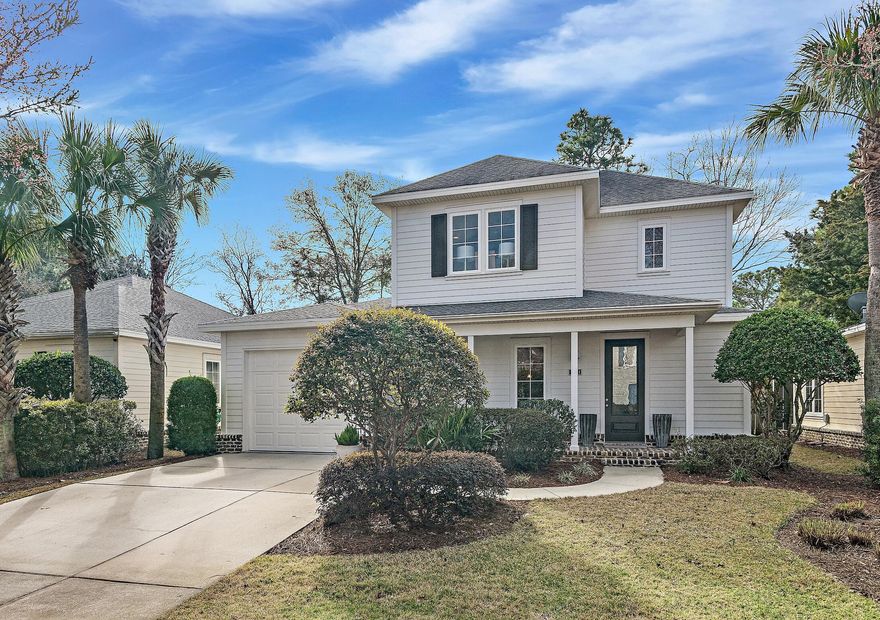 Charming Huff-built home in Phase I of Church Street Village on perimeter homesite. Quality finishes with a full brick perimeter add timeless appeal. The open living, kitchen, and dining areas flow naturally to a screened porch and private backyard retreat The spacious layout features the primary suite on the main floor, plus two large bedrooms and a loft upstairs with a Jack-and-Jill bath. The loft offers perfect flex space for an office or playroom. Thoughtfully updated with newer appliances, water heater, and main HVAC system. An attached garage provides parking and extra storage. The  amenity rich neighborhood features tree-lined streets, included lawn care, and amenities such as a pool, playground, fitness center, and more-so close to the beach and all that South Walton offers.