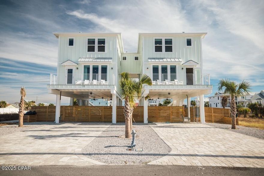 Welcome to the Cottages of Mexico Beach a laidback coastal retreat!! Just 100 steps to the sugar-white sands of Mexico Beach! This stunning 2023-built duplex offers the perfect combination of modern luxury and coastal charm. Live in one Side and Rent the other out for vacation rental or short term rental them both! Located 2 minutes from the local marina. Each side features 4 bedrooms and 3.5 baths, beautifully furnished and thoughtfully designed for comfort and style. Sold fully furnished and turn-key, this property is ready to continue as a successful short-term rental--currently listed on Airbnb with a strong rental history. Enjoy open-concept living spaces, coastal decor, and well-equipped kitchens ideal for entertaining. Each unit offers spacious bedrooms, stylish finishes, and outdoor areas perfect for relaxing after a day at the beach. Feel the breeze as it sweeps across the Gulf of America while you lounge around in the cozy outdoor area. Whether you're looking for a high-performing investment, a family beach retreat, or both, this duplex delivers exceptional flexibility and income potential. Don't miss this rare opportunity to own a nearly new property so close to the Gulf in highly sought-after Mexico Beach!

With all the beach life amenities with Mexico Beach Marina nearby, where you can enjoy all your boating needs and feel the warmth of true southern hospitality at the local Marina, General, Beach, and Country Store. From ethanol-free gas to live bait and groceries, everything is at your fingertips. And with a boat ramp just a short drive away, launching into the Gulf of America for a day of adventure is effortless. If you're in need of more storage options, Point South Marina - Port St. Joe, is only 12 miles away, provides dry-dock storage facilities. As the ultimate watersports hub, this location caters to avid enthusiasts, offering thrilling offshore fishing experiences and inshore fishing adventures at Presnell's Marina and RV Park. enjoy all the water activities, the area offers so many outdoor experiences, including horseback riding along the beach, just a short drive to Cape San Blas. And when it comes to culinary delights, explore the vibrant downtown of Port St. Joe, where a plethora of restaurants, breweries, and oyster bars sit ready to please your every palate.