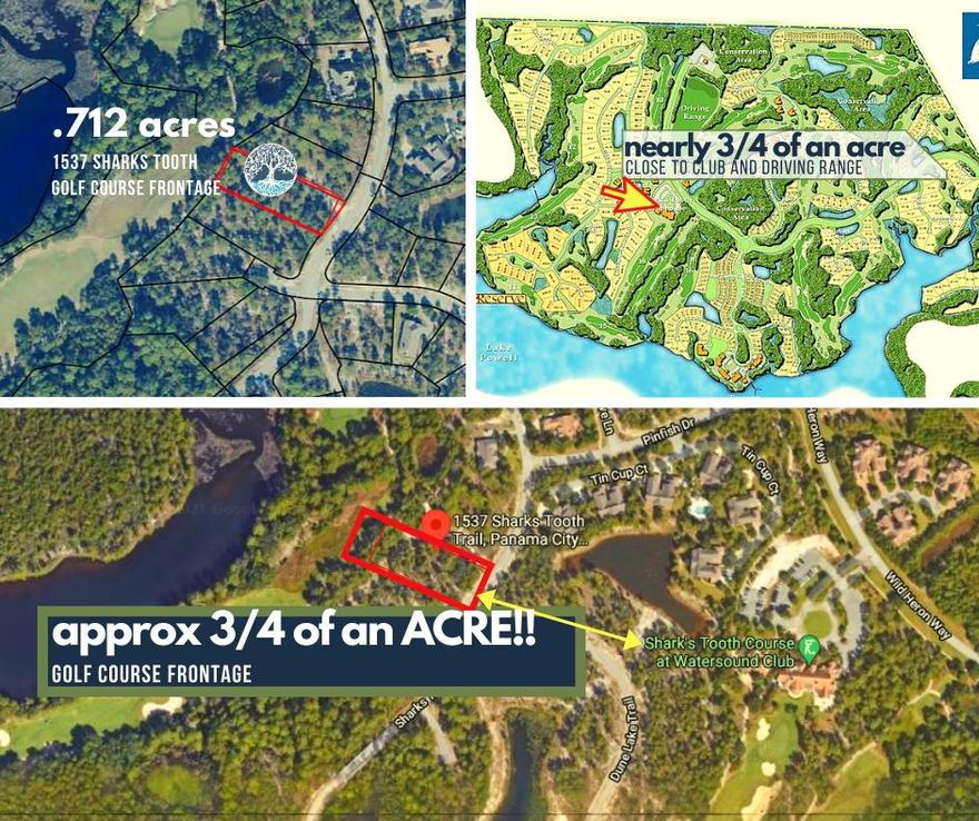 This Massive land spread is quintessential GOLF COURSE frontage and a rare find just shy of AN ACRE! Adjacent to the tee box ,this spacious deep wonderland adorns the (Par 5) Hole 13 of Greg Norman's design of this TOP 5 Florida Golf Course  which borders the shores of Lake Powell (five lakefront fairways). This beauty is in a NO FLOOD ZONE! The Site plan of Sellers included in photos and docs to assist in visualizing how spacious the back yard is. (Sellers were building their forever home and suddenly had to relocate to South FL. before finalizing design/build). See comp market analysis as the 3rd largest lot available.