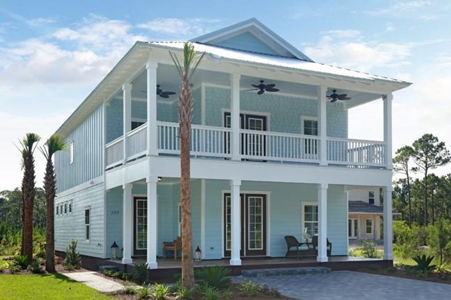 Frangista Beach NEW construction MODEL HOME...! This is a custom Tommy Batson model home that offers 2 separate Master Bedroom Suites. An open floor plan, custom cabinetry, granite countertops throughout and is decorator furnished (furnishings sold separately). It is located conveniently in the heart of Miramar Beach and only one block to the Gulf of Mexico. This is a private Gated community with a Pool and Clubhouse for Owners only. The home also comes with deeded Beach access and low $300/Quarter HOA dues. Don't miss out on Brand New Construction that is South of Hwy 98 with deeded Gulf access. This home will not last long...!