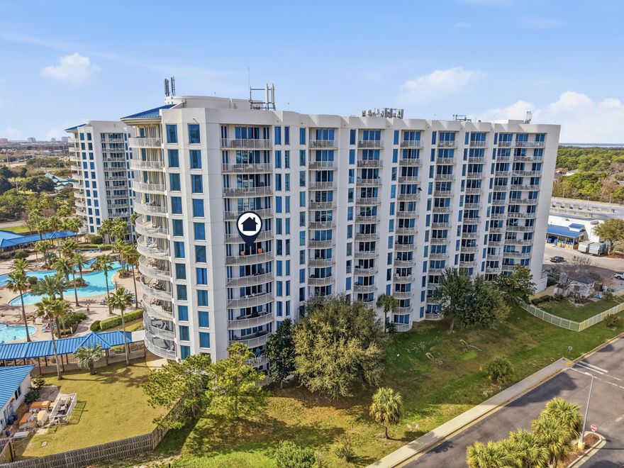 Welcome to The Palms of Destin Condominium, where resort-style living meets breathtaking views.This full two-bedroom, two-bath residence is located on the 7th floor and offers stunning panoramic views of the east side of Destin, along with beautiful Gulf views. Start your mornings on the balcony with a cup of coffee as you watch the sunrise paint the sky over the Emerald Coast.Designed for both relaxation and investment potential, this condo places you in one of Destin's most amenity-rich communities. The Palms features a spectacular, high-end resort-style pool deck, on-site restaurants, a fully equipped fitness center, banquet and event spaces, tennis courts, pickleball courts, and more. A convenient tram service provides easy access to the beach, making every day feel like a vacation.

Even better, the HOA covers all utilities and insurance, offering simplified ownership and peace of mind.

Whether you are searching for a second home, investment property, or full-time coastal retreat, this 7th-floor condo delivers the views, amenities, and lifestyle that make Destin so desirable.