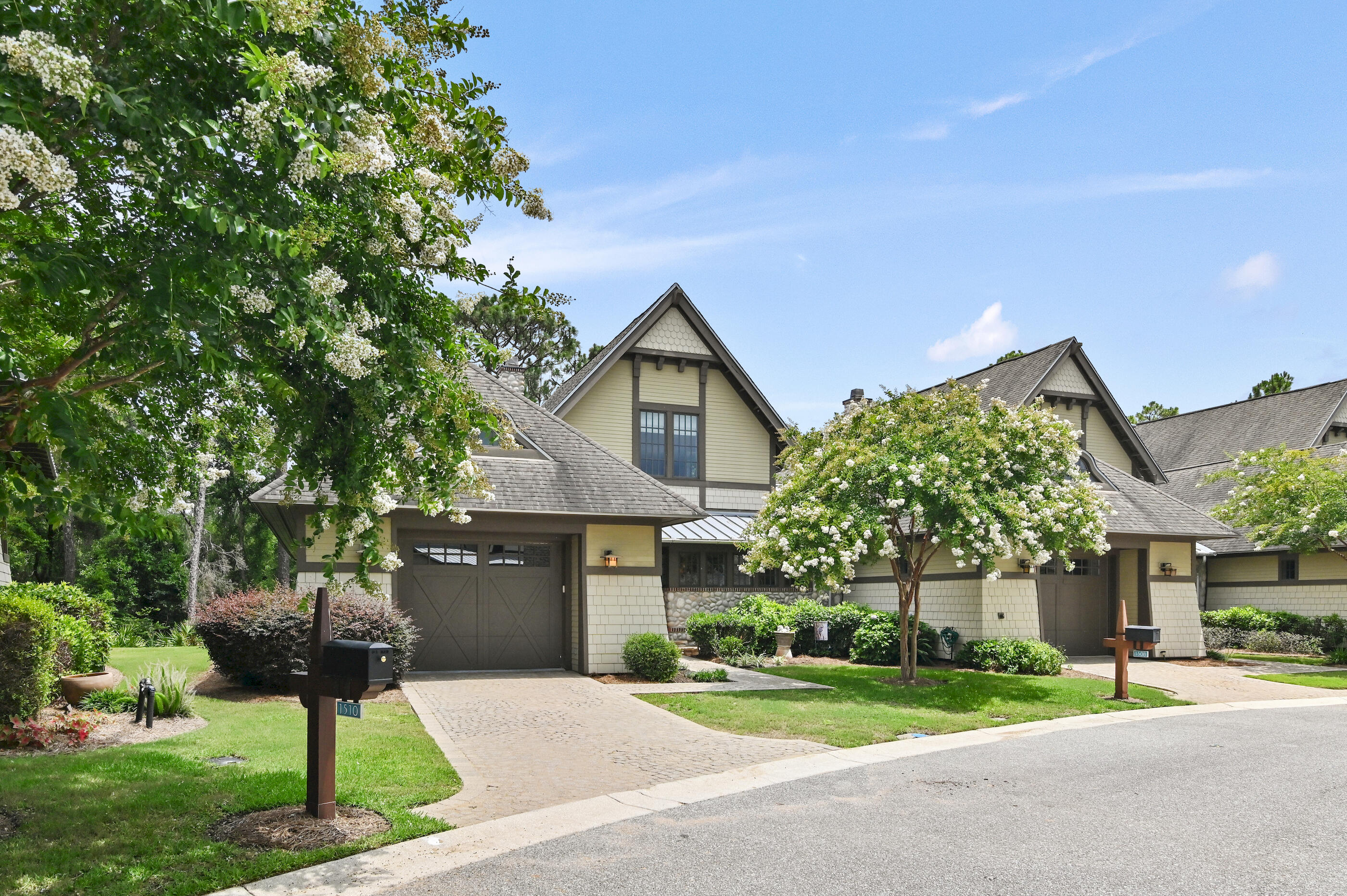This beautifully updated three-bed, three-and-a-half-bath condo in The Courts at Wild Heron offers the best value in the neighborhood, priced to sell by a motivated owner. With more than $97,000 in recent enhancements including two new HVAC units with whole-home air purification, updates to the primary bath, and freshly refinished matte hardwood floors, this end-unit residence has been meticulously maintained and thoughtfully improved throughout. Set near the gated entrance and backing to a peaceful greenbelt, the home offers an open-concept layout with coffered ceilings, floor-to-ceiling windows, and a gas fireplace with a new custom surround. The gourmet kitchen features stainless appliances, a gas range, beverage cooler, and a stylish new backsplash. The main-level primary suite provides ease and privacy, while two generous guest suites upstairs offer comfortable accommodations. An additional upstairs flex space provides the perfect spot for a TV room, office, or whatever suits your lifestyle. Updates also include new chandeliers and ceiling fans, fresh interior paint, a fireplace insert, washer and dryer, upgraded garage door system with added shelving, and newly installed rain gutters with guards. An attached garage and the option to purchase fully furnished add further flexibility, making this home ideal as a second residence, retirement retreat, or full-time haven. Located within a non-short-term rental community, The Courts at Wild Heron enjoys 24-hour security and access to premier amenities including a lakeside boathouse to store your water toys, resort heated pool and spa, fitness center, private marina, firepit, playground and 24 miles of pet friendly walking and biking paths with an optional golf and tennis membership. From paddleboarding on Lake Powell to the white sandy beaches of the Gulf, to enjoying food trucks and yoga nights, this vibrant neighborhood offers something for everyone. And best of all, you're just minutes from beautiful upscale 30A, Alys and Rosemary Beaches, fine dining and the shops and restaurants of Pier Park. Buyer to verify all data and dimensions if important. Buyer should verify all data and dimensions if important.