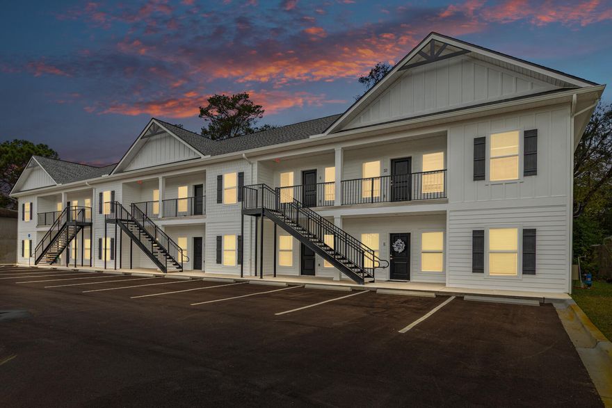 Investors, don't miss this opportunity: Ten newly constructed turn-key apartments, built in 2025.All ten units are currently tenant-occupied with one year leases in place and rents trending upward in this market. That's instant income in one of the strongest, most consistent rental corridors on the entire Emerald Coast.Each 2-bed, 2-bath apartment is roughly 1,055 sq ft. Open concept floor plan with a large living area that spills out through the dining room and into a modern kitchen with white shaker cabinets, granite countertops, stainless appliances, and a large peninsula. Each apartment offers a primary suite with a walk-in closet and double vanity. A spacious walk-in laundry room with washer and dryer hookups is right off the main hallway from the second bed and bath.
Location? You're in the heart of Fort Walton Beach and a short drive to the Fort Walton Beach Landing, Eglin AFB, Hurlburt AFB, local schools, and the beach. 
If you've been waiting for a set-and-forget multifamily play on the Emerald Coast, this is it. Reach out to Natalie today!