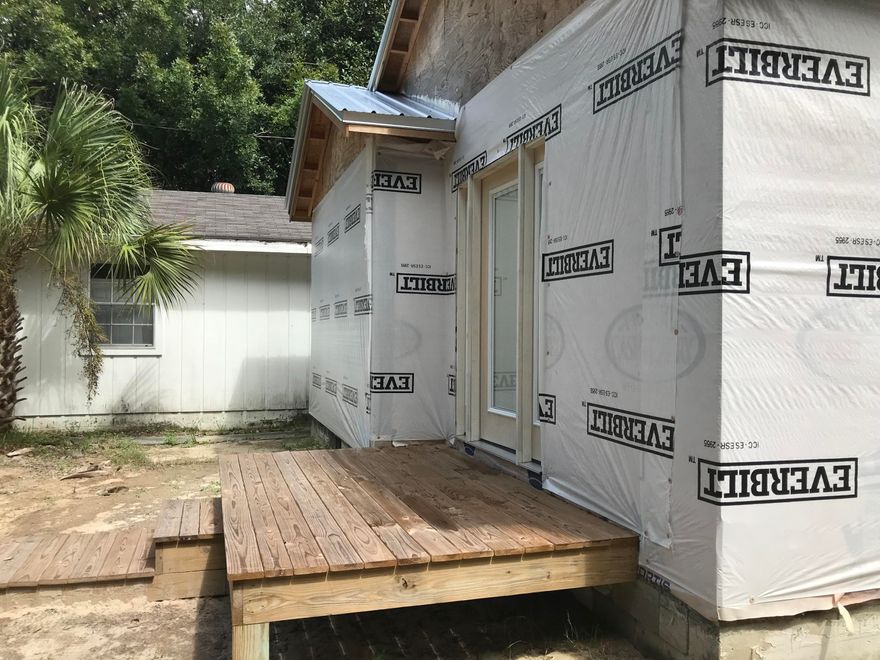 Fixer upper that has already been started. Perfect for the handy Fix and Flip buyer. This owner is selling his project house and the buyer get's tons of improvements for free! Waterfront on private Mullet Creek. Choctaw Bayfront park with boat launch, easy and Co. maintained deep water access. Freedom!! No HOA rules / fees. That means you can have boats, motorcycles and RV's here- No HOA approval needed. Fantastic Walton County property taxes here at only 8 Mills! (Freeport= 13.49, Niceville=14.2 and Crestview=17.4 mills!) Some neighborhoods even have additional CDD taxes applied. Work done thus far includes foundation, girders, interior and roof framing, metal roof, windows, doors and house wrapped. New owner to purchase AS-IS and finish out to their satisfaction.