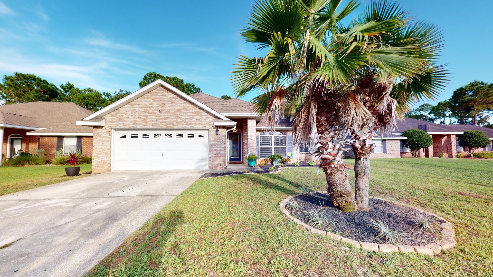 Beautiful all brick, 4 bedroom, 2 bath home located in Lighthouse Pointe on a cul-de-sac street. This home is walking distant to the community pier and picnic area. As you enter the home you'll feel the warmth of this updated home. There is no carpet in this home. The kitchen offers, granite, island and and stainless steel appliance and is open to the living room. The oversize living room has a plant ledge with lighting, ceiling fan and a stacked stone fireplace. The dining area is off set to the living room. The primary suite is large, plenty of room for big furniture, has a door leading out to the covered porch. The primary bath, has a dual vanity, garden tub and separate shower. There are 3 nice size bedroom and another bath. In this community there are sidewalks, under ground