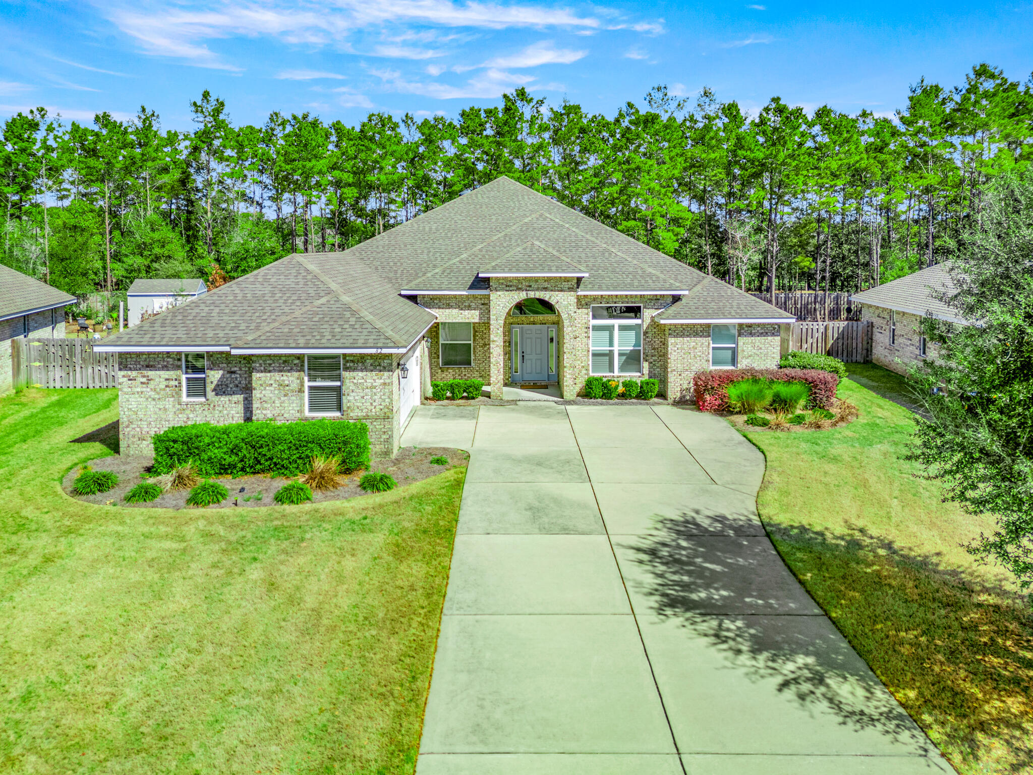Stunning 3238 SF home with soaring 12' ceilings in Sweetwater of Hammock Bay! This 4BR/3BA home has over 38K in custom upgrades, separate dining room, enclosed office, flex room/ bunkroom complete with custom designed and built system with four full sized beds. In the spacious gourmet kitchen you'll find stainless appliances, large island with single basin sink, 42'' tall cabinets, slate backsplash, walk-in pantry, butler's pantry/coffee bar, and a gas cooktop with wall oven which will make for a very happy chef! The home has vinyl plank floors with plush, almost new carpets in the bedrooms. The wonderful Primary Suite has an entry foyer and bath with separate shower ,jetted tub ,dual vanities and a large walk-in closet . The laundry room is a dream complete with a large amount of cabinet space ,sink ,laundry bar fashioned with a clothes hanging system . There is plenty of room for a spare fridge or freezer. The interior of the home has been newly painted. Open floor plan flows very well, with kitchen/ breakfast/living area adjoining a wide, screened lanai and a fenced yard. This is the perfect home for entertaining with endless possibilities. Book your showing appointment today.
Hammock Bay community offers extensive amenities to include: pools, tennis/pickle ball/basketball courts, walking trails, fitness center, community park areas, and much, much more. Buyer to verify all info deemed important