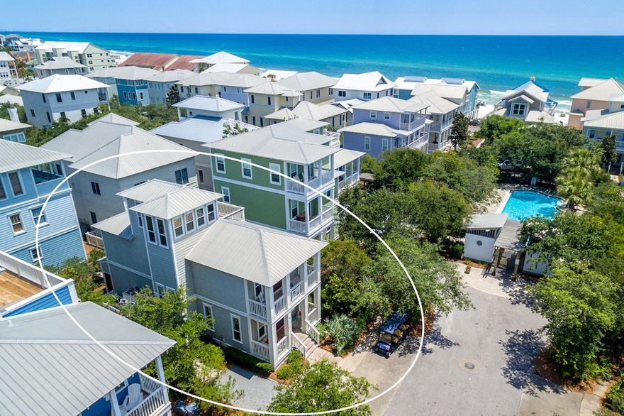 Steps to the beach! The first floor flows from the living room area to the kitchen featuring an open floor plan. 1st floor features a private bedroom and a full bathroom. Also shaded side patio, front porch and out side shower. 2nd floor has spacious bunk area and essentially two masters. Guest master has private bathroom with amazing frameless glass shower. Main master is open and full of light with private bath that has a frameless glass shower, jacuzzi tub, and plenty of closet space. Master also features a private patio. Private third features another pull out bed, or just a private reading area. Enjoy gulf views from your spacious patio. There are 2 new A/C units. The home is perfect for an investment property or a second home. Rental projections in docs tab!