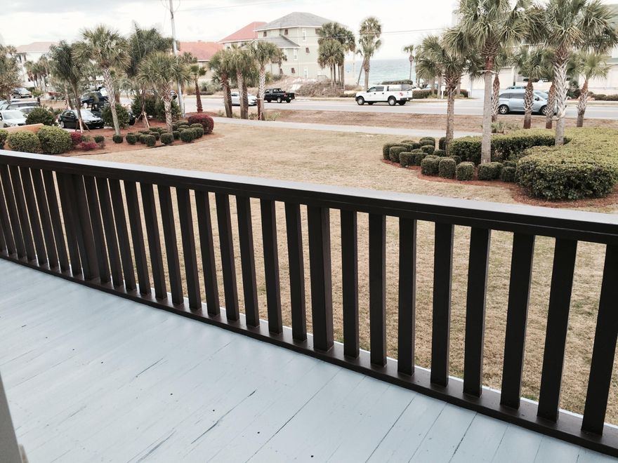 Great two story townhome, with garage and a view of the gulf!! Two bedrooms and two full baths on first floor. The living, kitchen and a half bath are on the second floor. Fully tiled throughout. Completely repainted. Washer and dryer in garage. $1000 security deposit required.