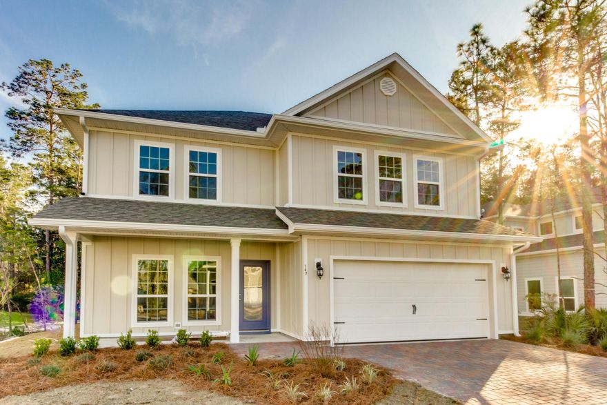 Lovely 4 bedroom + Bonus Room home features convenience of the master bedroom downstairs, with the added privacy of additional bedrooms upstairs. The bonus room makes for a great entertainment area, or an area for family to gather. Guest bedrooms feature a Jack and Jill bathroom. 4th bedroom is 15x19 feet, like a second Master Bedroom!The kitchen is great for entertaining with breakfast bar and new GE GAS RANGE and upgraded Stainless Steele microwave and dishwasher. There are 3.5 bathrooms as well.The outside covered patio is spacious and has gas hook up for a grill! The exterior of all homes are the beach style Hardie Board. This home is ready to move into.