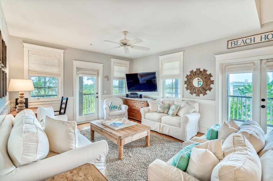 Introducing 45 St. Augustine Street, Unit 9302, a rare three-bedroom flat overlooking St. Augustine Park and Rosemary Beach Homeowner's Pool & Amphitheater. Located on the top floor, the flat's large, wrap-around porches offer additional entertaining space and broad view of Rosemary Beach. Inside, find tasteful decor and thoughtful finishes like Australian Cypress hardwood floors throughout.  In addition to conveniently located St. Augustine Green and Rosemary Beach Homeowner's Pool & Amphitheater, enjoy a short stroll into Rosemary's thriving town center for some of 30A's finest shopping and dining.