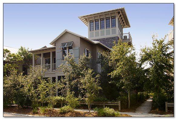 This distinctive Florida Beach house designed by Tom Christ is located in WaterColor's Premier Park District and affords many upgraded custom features. The first level delivers two spacious guest suites which include their very own private baths & walk in closets. One of the suites offers a discreet sleeping porch. The first level also provides a laundry/mudroom, private screened logia complete with cabana bath and a two-car garage. The spacious second level offers an open concept kitchen, dining and living area, a cozy fireplace and grand piano vestibule ideal for entertaining friends and family. Cherry floors and vaulted ceilings with heavy beams add to the ambiance of this home.