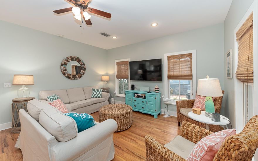 ''Fetch the Waves'' is a recently updated, 3 bed/ 3 bath beach home, centrally located in Magnolia Cottages by the Sea, a quaint neighborhood on a peaceful stretch of 30A. This home is ONLY three homes away from the neighborhood pool and a short stroll to the beach! This adorable cottage has been refreshed with NEW furniture in the dining room, 1st floor master suite, 2nd floor master suite along with a new trundle bed in the bunk room. Hardwood floors throughout with tile in the bathrooms and a fully stocked kitchen with granite countertops, stainless steel appliances; including a NEW stove and NEW dishwasher. Enjoy dining or relaxing on the screened-in front porch with plenty of seating! Exterior of home painted in fall 2018, AC replaced about 3 years ago, railings on side entry and