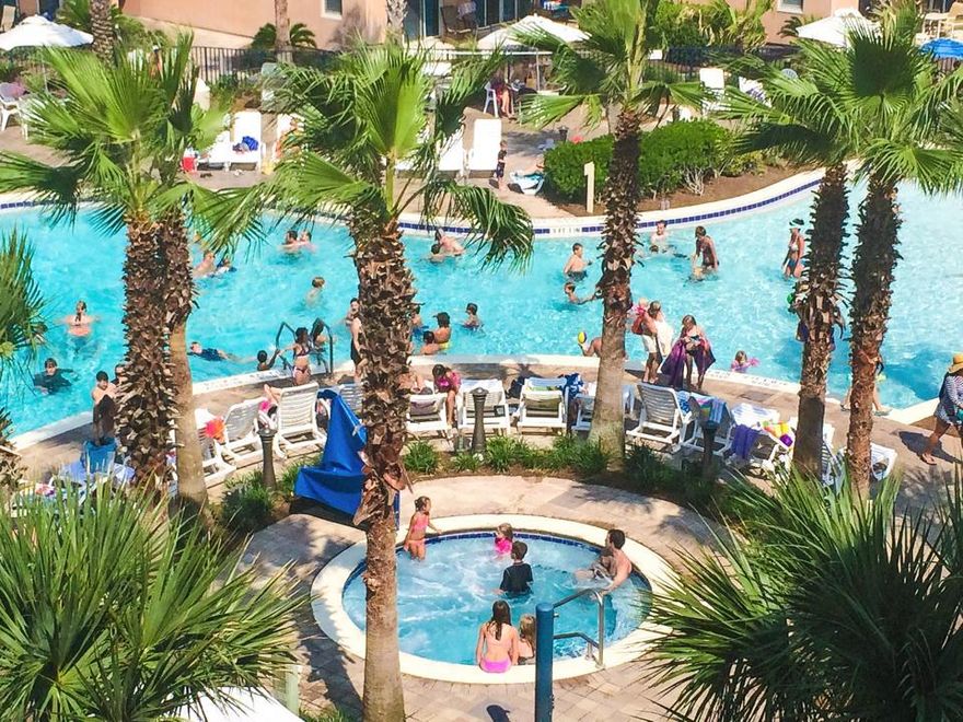 3br/3ba w/bunks plan on 5th floor inside the courtyard. Fully furnished and equipped. Mega rental producer in highly desireable location on 2nd floor overlooking the lazy river, zero edge pool, 490' of beachfront, 2 hottubs, heated pool, kiddie play park. Large laundry room, hall bunks, large master en suite, 2 gbrs, granite counters, stainless appliances.