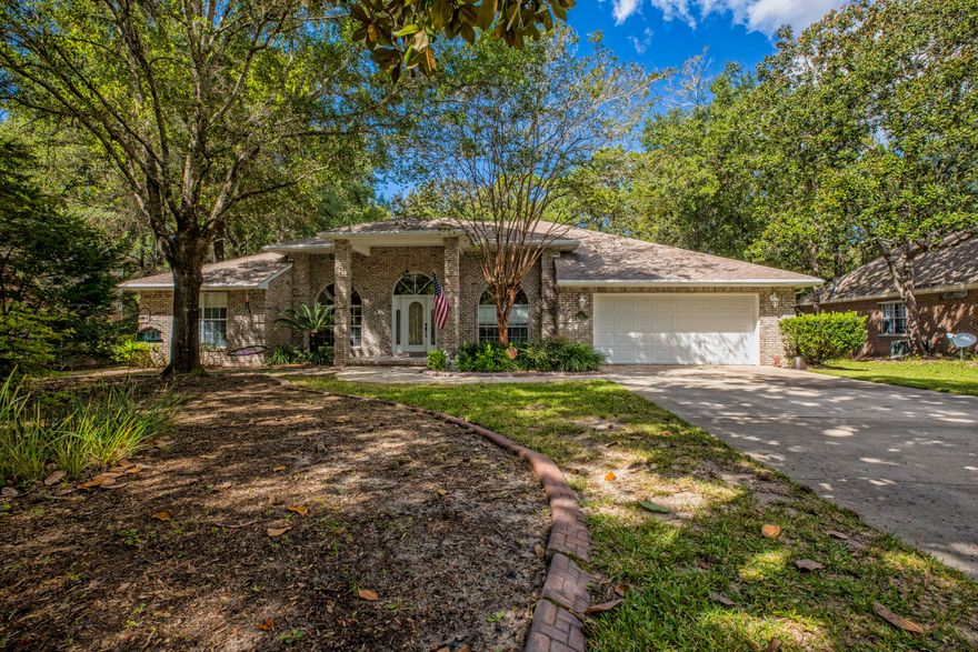 Beautiful spacious 4/3 split floor plan located in Rocky Bayou, sitting on .38 acres within the desired, tucked away neighborhood of Huntington. Cool off on those hot summer days with a dip in your private pool. (Pool Enclosure: Keep your pool clean with a reduction of leaves, debris that create algae, lessen mosquitoes or other insects) or relax those tired muscles after a hard day in the Jacuzzi. This home features 10' ceilings, a functional home office situated on the left side accented with a double sided gas fireplace. The formal dining area is positioned on the right side which flows directly into the kitchen that's emphasized with corian counter tops, 42'' upper cabinets & breakfast bar. Close to military bases, sugar white beaches. This rare opportunity won't last long.