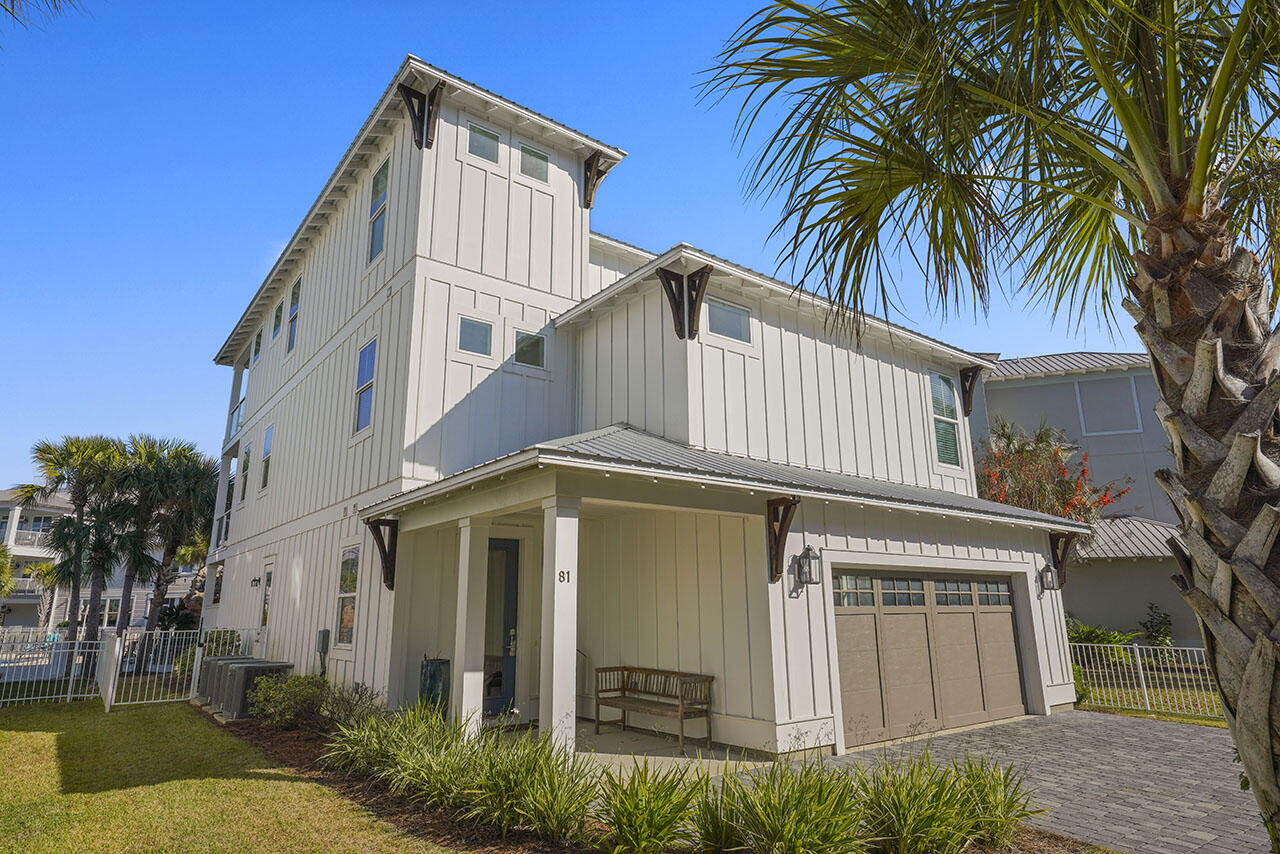 Discover the essence of 30A Coastal Luxury in the Gated Community of Cypress Breeze Plantation. This stunning 3,699 SF Custom-Built Coastal Modern Home has 5 Bedrooms, 4.5 Bathrooms, and a 2-car Garage. Designed for both comfort and elegance, this Home is perfect for Primary Living, a Vacation Home, or an Investment Rental.The 1st Floor features a ''Guest Suite'' with a Spacious Living Area, a Gas Fireplace, and a Kitchenette equipped with an Ice Maker, Drawer Fridge/Freezer, and Dishwasher. The Suite includes a King-Sized Bedroom, Full Bathroom, and a Laundry Room. Enjoy incredible Views of the Resort-Style Pool from the back Patio, which features a Private Gate for direct access to the Community's Pool--offering all the benefits without the upkeep. This Home comes fully Rental-Ready, furnished with High-Quality Furnishings, Art, D??cor, Linens, Rugs, Lamps, and Appliances. The home also comes with an Infrared Sauna and a Golf Cart with Charger.
The Outdoor Space is designed for Entertaining, boasting a Bar, Grill, TV, and comfortable Lounging Furniture.
The 2nd Floor showcases a bright and inviting open layout, including a Family Room, a Dining Area, and a Chef's Kitchen. Retractable Glass Sliding Doors lead to a Spacious Porch with a Big Green Egg. The Kitchen features High-End Stainless-Steel Appliances, a Thor Gas Stove & Oven, custom European Flat-Panel Cabinetry, Quartzite Countertops, and a Breakfast Bar. A Half Bathroom adds to the convenience of this level. The luxurious Primary Suite includes two Walk-In Closets and a spa-like Bathroom with a Soaking Tub, a Double-sink Vanity, and a Walk-in Shower.
The 3rd Floor offers three generously sized Bedrooms, two of which have Private Access to a Balcony, complete with 2 unique Lounging Porch Swings overlooking the Pool. Two Full Bathrooms and an additional Laundry Room complete this level, ensuring ample space for family and guests.
Built with High-Impact-Rated Walls, Windows, and Doors, this Home also features Spray Foam Attic Insulation, 3 Trane HVAC systems, and Tankless Gas Water Heaters.
Situated less than a mile from Ed Walline Beach Access at Gulf Place, the home offers easy access to the beach via Walking, Biking, or the included Golf Cart. The vibrant 30A West community provides endless opportunities for Shopping, Dining, and Entertainment, including the popular Gulf Place Town Center and Shunk Gulley Oyster Bar.
Cypress Breeze Plantation is known for its Lively Atmosphere and Family-Friendly charm. Residents enjoy annual events, scenic walks, and the laid-back Emerald Coast Lifestyle. 

