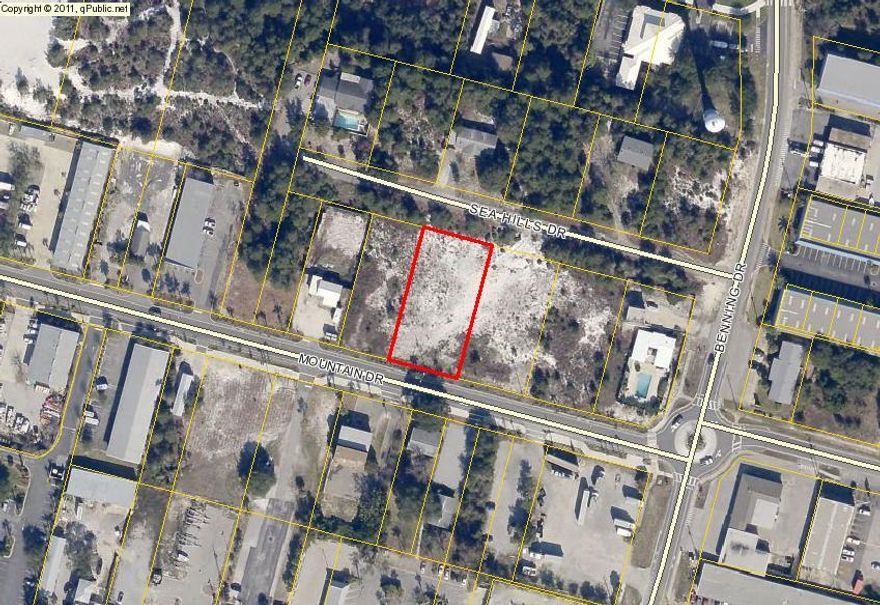 One of four parcels of commercial land on north side of Mountain Dr close to the intersection of Benning Dr and Mountain Dr. right in the heart of Destin. It is currently zoned commercial trade and service. These parcels can be sold separately or together. Buyer to verify lot dimensions.