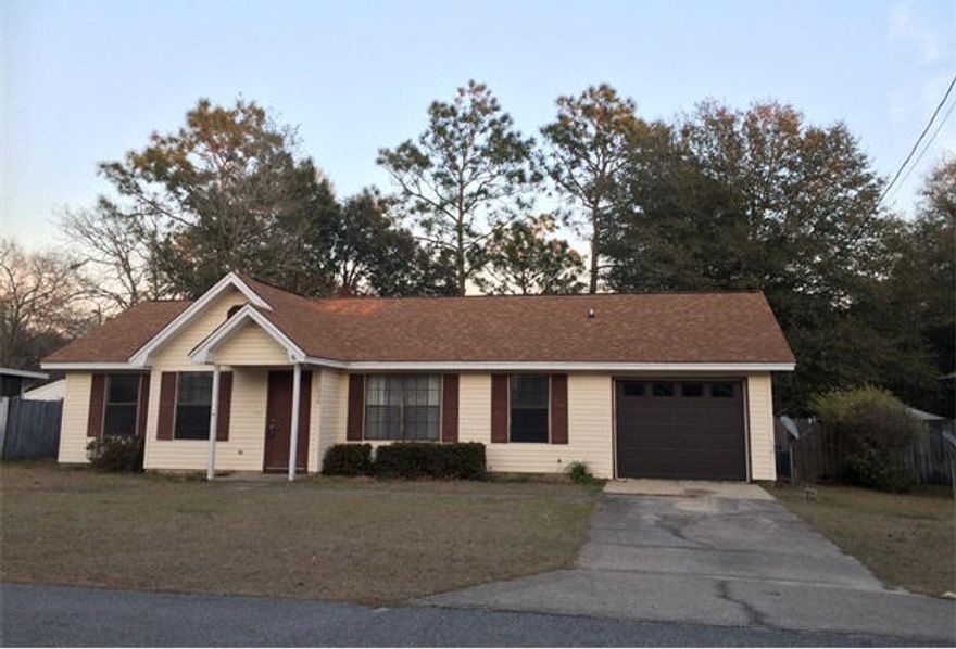 Conveniently located ranch-styled home is perfect for first a time home buyers investment. Close to all area bases & easy access on & off of I-10, not to mention the short trip to be at the Emerald Coasts beautiful sugar white beaches! When entering through the front door, neutral colored ceramic tile abounds. Dining area & quaint kitchen are off to the right. Kitchen is equipped with all necessary appliances & dual pantry closets. Sunken bonus room can be used as an office, playroom or even a family room. The backyard is wide open & spacious. One large oak tree & a pine tree along the rear provide shade. A new open 12x12 wood deck was added this past fall for this summers barbecues or while we are waiting for spring to arrive, build a fire in the fire pit & make some yummy smores!