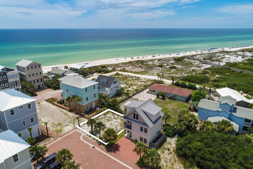 Ideally located in The Cottages at Inlet Beach is Lot 4 on Blue Coast Court. With deeded access to 170 plus feet of private neighborhood owned beach, here you will discover a relaxing, sophisticated lifestyle with all the amenities, including community swimming pool with pool house. Within close proximity to Rosemary Beach, Seacrest Beach and Alys Beach with wonderful shopping, dining, golf and more, The exclusive 15 lot neighborhood of The Cottages at Inlet Beach offers your own piece of paradise as you design your custom home that will boast incredible gulf views overlooking the dunes. Sellers have a set of 2,484 sq. ft. house plans completed by Ed Rolen of Rolen Studios that will convey with the property. This is the perfect site for a classic beach home with every modern convenience.