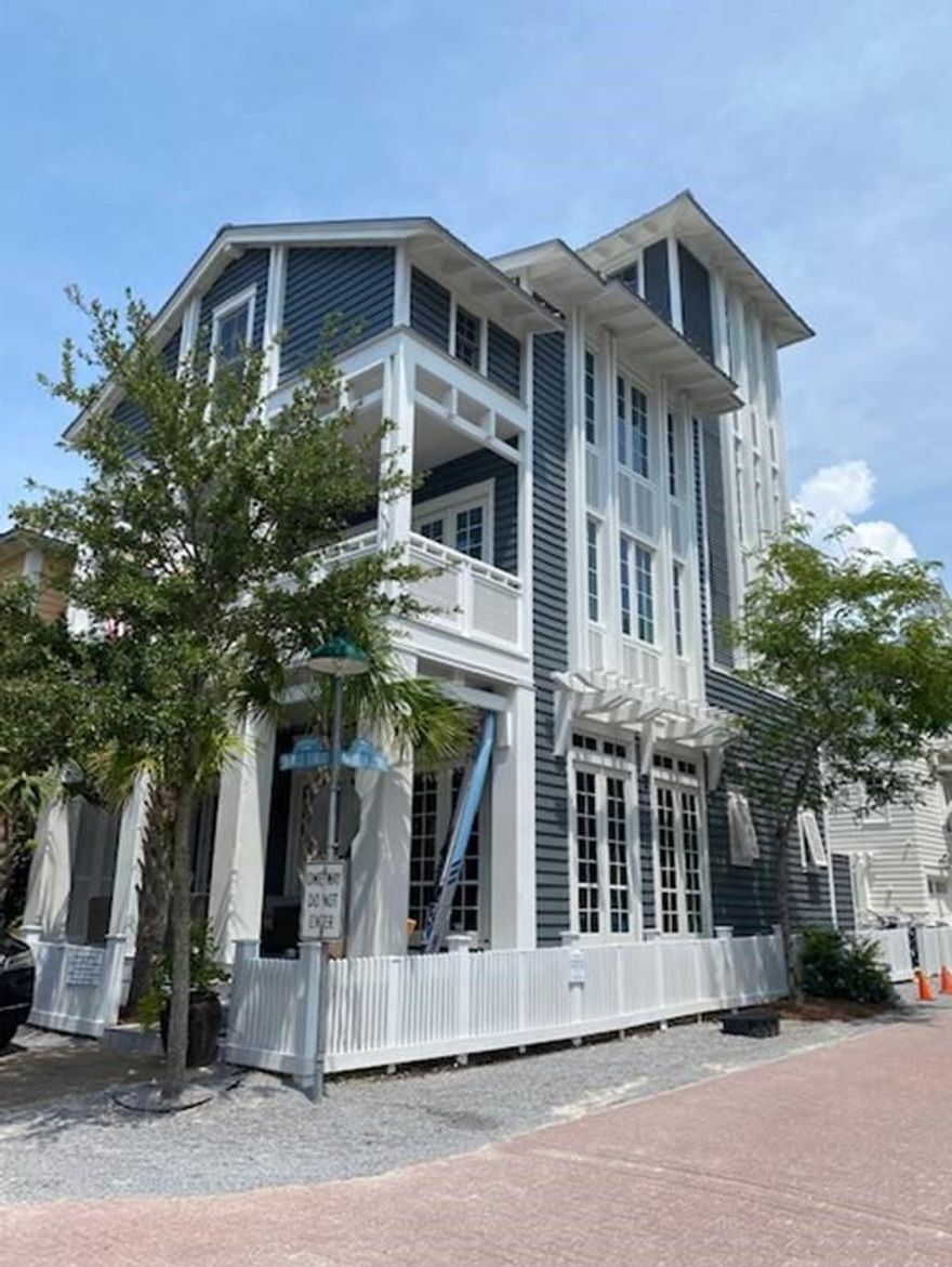 Fall in love with Seaside for the first time, or all over again, in this 4 bedroom, 4 1/2 bath classic coastal cottage. This elegant, yet oh so comfortable home will be the place of beach memories for years to come.  The first floor is where all the action happens....then go upstairs when it's time for a good night's sleep in either of the two luxurious master bedrooms, or the well appointed guest room, all with beautiful en suites.  Additional guests can enjoy the bunk room with it's own dedicated den and full bath. Architect Tom Christ outdid himself in this traditional yet modern beach home. The wood floors are salvaged antique and wonderfully accent the immaculate white marble kitchen counters. Included are high end appliances, Sub Zero refrigerator, Wolf gas range, and a