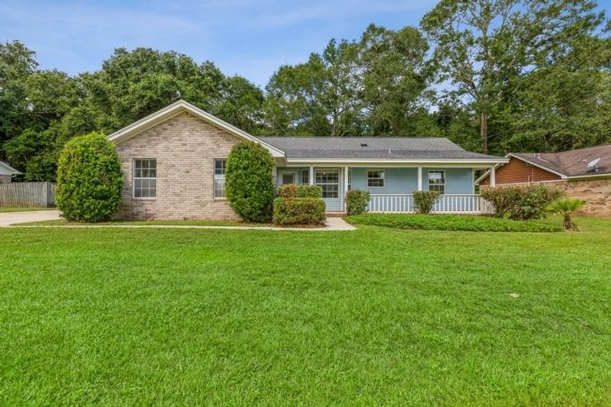 UNDER CONTRACT AND TAKING BACK UP OFFERS Freshly painted and deep cleaned with new carpets throughout entire home. This property has 150 deep irrigation well, pump and tank. Also a 30 AMP RV hookup. Split floor plan and Fireplace. The home has a large covered back patio and large front porch. Lot is large and completely flat and backs up into woods and is full fenced with a chain link fence. The home is located on a no outlet so very little traffic comes through. Convenient to the HWY 90 Shopping Corridor and less than 15 minutes to the interstate. Pace Schools